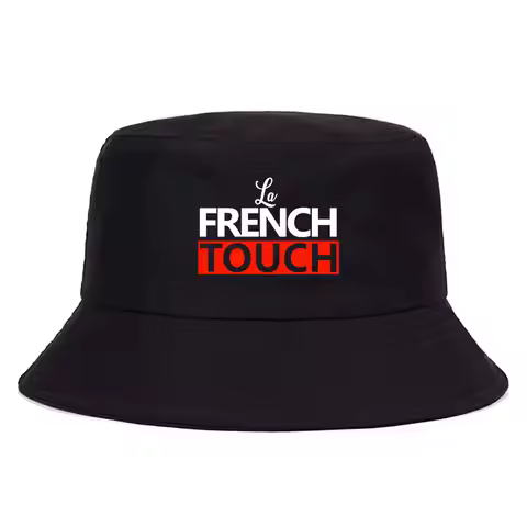 La French Touch Reversible Bucket Hat Woman Man Daily Sun Protection Visor Cap Summer Sports Normal 