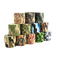 Waterproof 5cm*4.5m Stealth Tape Camo Tape Elastic Wrap Tape Outdoor Hunting Elastic Bandage Self-ad