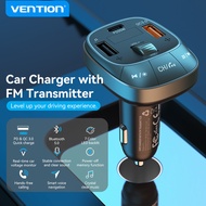 Vention Car Charger Music Player Bluetooth V5.0 FM Transmitter Radio Wireless Modulator With Handsfree USB Charger Fast Charging for Car Phone