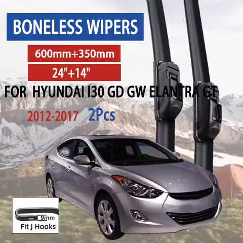 For Hyundai i30 GD GW Elantra GT 2012-2017 Car Front Wiper U-Shape Soft Rubber Boneless Wiper HD Sil