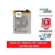 RENO 5F RENO5 F RENO 5 LITE / A94 4G / F19 PRO BATTERY BLP835 CPH2217 BATERI