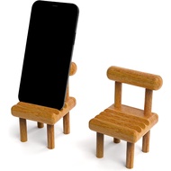 GreenFriend Cute Mini Chair Phone Holder, Fully Assembled Wooden Desktop Stand, Compatible with Smar
