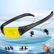 Waterproof Mp3 Player for Swimming, Tayogo Waterproof MP3 Player, 8GB IPX8 Magnetic Charging Swimming Headset, MP3/FM Mode, Music Player for Swimming - Yellow