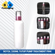 250ML PLASTIC BOTTLE PUMP TREATMENT PINK NECK.24 REFILL BOTTLE NECK24 TREATMENT