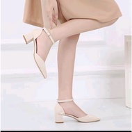 NOBLESSE HOT SALE Korean Pointed Closed Toe Block Heel Sandals