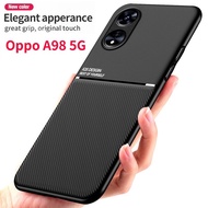 OPPO A98 5G Magnetic Soft Matte Silicone Casing For OPPO A98 98A OPPOA98 A 98 2023 4G 5G Phone Case Full Cover Anti-fingerprint Protector TPU Soft Ring Back Cover