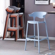 Horn Bar Chair Plastic Chair Dining Chair Simple Backrest Chair High Stool Stackable Bar Chair