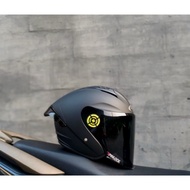 GM G1 SOLID BLACK DOP HELM, INTERCOM SLOT SPOILER PACKAGE, SINGLE VISOR SMOKE, ORIGINAL