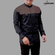 BAJU KEMEJA KOKO PRIA LENGAN PANJANG KOMBINASI BATIK SM L XL TERBARU