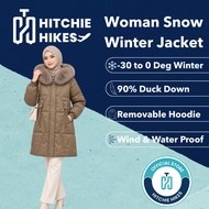 Hitchie A126-88218 Korean Woman Short Fur Collar Puffer Winter Down Jacket Parka Baju Sejuk Tebal Pe