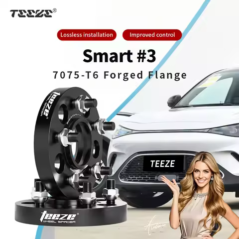 Teeze 2/4pcs 5x108 CB 63.4 M14 x 1.5 Hub Centric Black Forged wheel spacer For Smart #3 Flange Plate