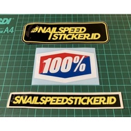 Cutting sticker 100 percent 100% 9x5.6 cm
