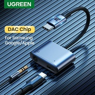UGREEN 2 in 1 USB C to 3.5mm DAC Aux Audio Adapter For Samsung S22 S21 Note 20 Ultra i-Pad Pro Air P
