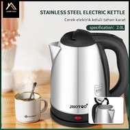 🔥NEW🔥Stainless Steel 304 Electric Kettle 2L Fast Heat Automatic Cut Off Ketel Teko Jug Cerek Pemanas