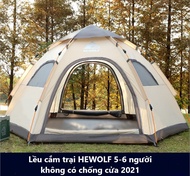 Lều lục giác 4 6 người HEWOLF DESERT FOX loại cắm trại tự bung 2 lớp cao cấp tuyệt đẹp - Kèm chống c