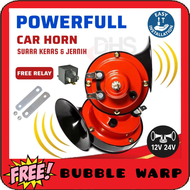12V Klakson Double Single Keong Universal Motor Mobil / Klakson Keong Plus Relay Rilay Suara Ngebass