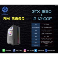 RUFIS Custom Gaming PC Package (INTEL I3-12100F / GTX 1650 / 16 GB RAM / 500 GB SSD)
