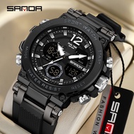 SANDA 6178-2/in stock Sports Fitness Dual Display LED Multifunction Swimming Waterproof Mens Watch
