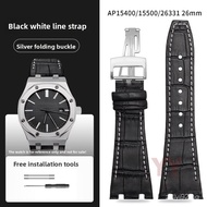 For AP Royal Oak AP15400/15500/26331 26mm Strap - Brushed Buckle & Full-Grain Calfskin 

