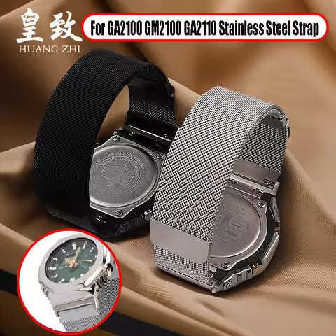 For Casio G-Shock Farm Oak GA2100 GM2100 GA2110 Metal modified Watch band Milan mesh bracelet stainl