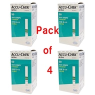 ACCU CHEK Active 200 Sheets Test Strips Diabetic Blood Glucose Medical Check, Pack of 4 (50 sheets)