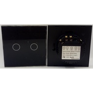 Bardi Smart Wifi Wall Touch Switch EU 2 Gang - Black
