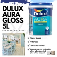 Dulux Aura Gloss 5L Cat Berkilat Besi & Kayu Water Based Cat Kayu Air Berkualiti Cat Kayu Putih