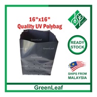 (1KG 16''x16'') Polybag Tebal UV Hitam Polibag Tebal Poly Bag Fertigasi Nursery Plantation Bag Polyb
