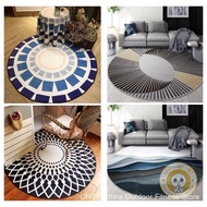 Nordic Style Round Crystal Velvet Rug Computer Chair Round Rug Living Room Bedroom Rug Short Pile Ha