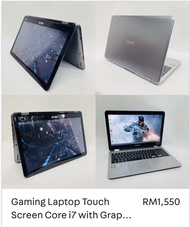 Gaming Laptop Touch Screen TP501U # Core i7 with Nvidia GeForce # Ram 16GB Used Laptop Ready windows