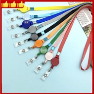 Retractable lanyard necklace with 9-color badge reel, nylon chain buckle, suitable for office, trade