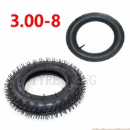 14 Inch Pneumatic Wheel Tyre Inner Tube 300-8 Thickened Inner Outer Tires for Wheelbarrow Tiger Car 
