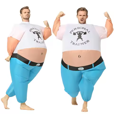 Adults Sumo Personal Trainer Popeye Cosplay Inflatable Costume Halloween Masquerade Carnival Cosplay
