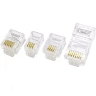 (10pcs) Crystal Head RJ11 Telephone Cable Connector Plug Gold-Plated Six/Four/Eight-Core Telephone 6