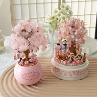 lego flower lego flower bouquet Building Block Music Box Girl High-value Fairy Style Assembled Flowe