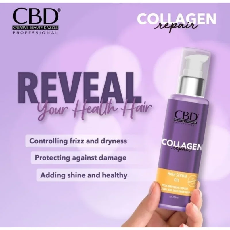 CBD Collagen Hair Serum Oil 100ml/ Serum Rambut CBD 100ml