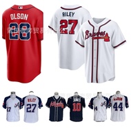 Ready Stock Fast ShippingMlb Atlanta Braves Braves 99#STRIDER Embroidered baseball jersey 27#RILEY K