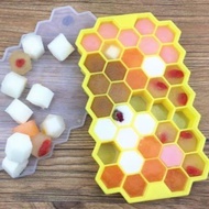 ES001 HONEYCOMB SILICONE MPASI ICE CUBE MOLD FLEXIBLE ICE CUBE SILICONE TRAY HEXAGON