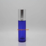 Roll On 6 Ml Blue Original Cap Silver Shiny Line / Glass Bottle / Perfume Bottle / Wind Oil Bottle /