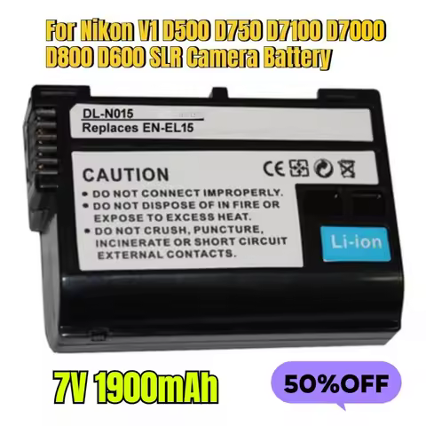1900mAh EN-EL15 for Nikon V1 D500 D750 D7100 D7000 D800 D600 SLR Camera Battery