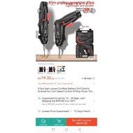 47pcs high power cordless battery drill electric screwdriver 3.6v speed control drilling power