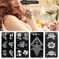 BEAUTYSTARTING 1Sheet Women Flower Tattoo Stencils Henna Hand Wrist Tattoo Templates Arm Back Chest 