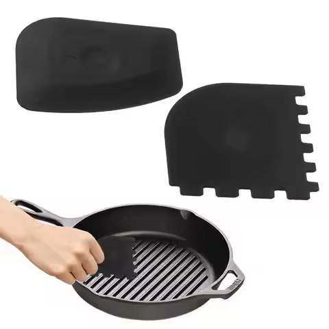 Cast Iron Pan Scraper Grill Pan Scrapers Oil Stain Cleaner Scraper Frying Pan Cleaners Striped Cookw