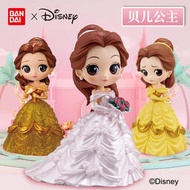 超低價直銷萬代Qposket迪士尼正版手辦擺件貝爾公主美女與野獸貝兒婚紗閃亮