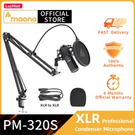 MAONO PM320S XLR คอนเดนเซอร์ไมโครโฟนชุด   มือาชีพรูปแบบกระบะเสียง ไมโครโฟนบันทึกเสียงสตูดิโอ สำหรับส