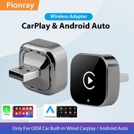 New Pionray 2 in 1 Wireless CarPlay Adapter&Android Auto Wireless Adapter, 5Ghz WiFi Type-C/USB Plug