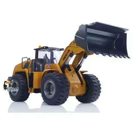 Upgrade RTR HUINA 1583 1/14 Scale RC Remote Control Truck Loader Cars with Lights Sound 2.4GHz Outdo