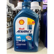 SHELL ADVANCE 15W50 4T AX7 15W-50 (SM/MA2) 1L OIL SYNTHETIC BASED READY STOCK
