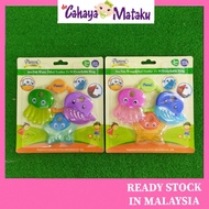 Teether Bayi Premium By Pureen / Sea Pals Water Filled Teether 3'S W/Detachable Ring