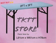 TKTT 3V 2'x3' Heavy Duty Foldable Plastic Top Banquet Table/ Folding Banquet Table/ Function Table/ Catering Table/ Buffet Table/ Hall Table/ Office Table/ Meja Banquet/ Meja Lipat/ Meja Niaga/ Meja Plastic (Local)